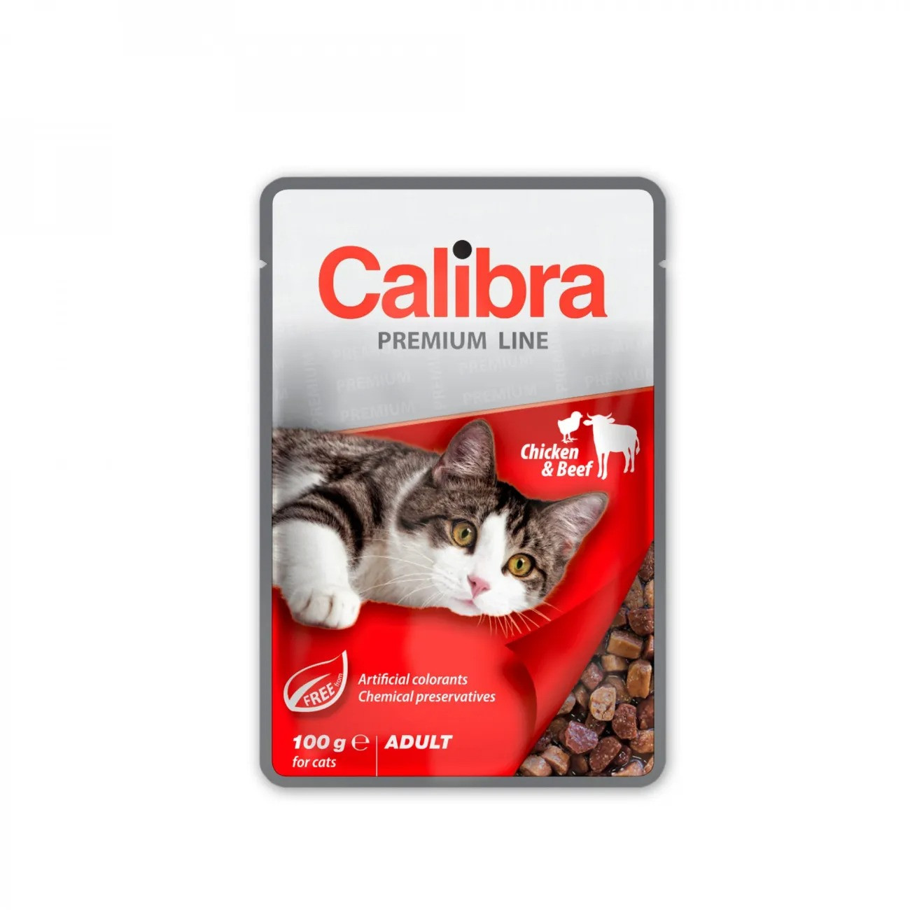 CALIBRA Cat Premium Adult Chicken & Beef - Nassfutter für Katzen - 6x100g - foto 1
