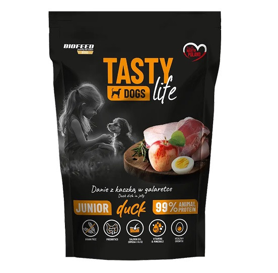 BIOFEED Tasty Dogs Life Junior Duck - Nassfutter für Hunde - 500g - foto 2