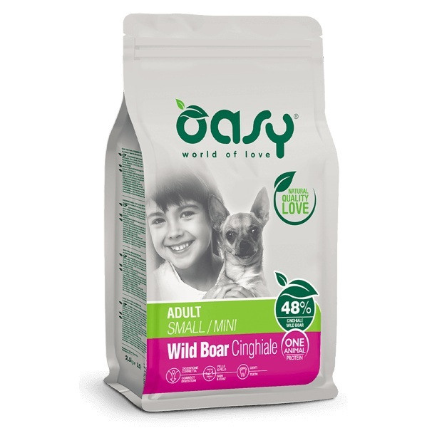 OASY One Animal Protein Adult Small/Mini Wild Boar - trockenfutter für Hunde - 2,5kg - foto 1