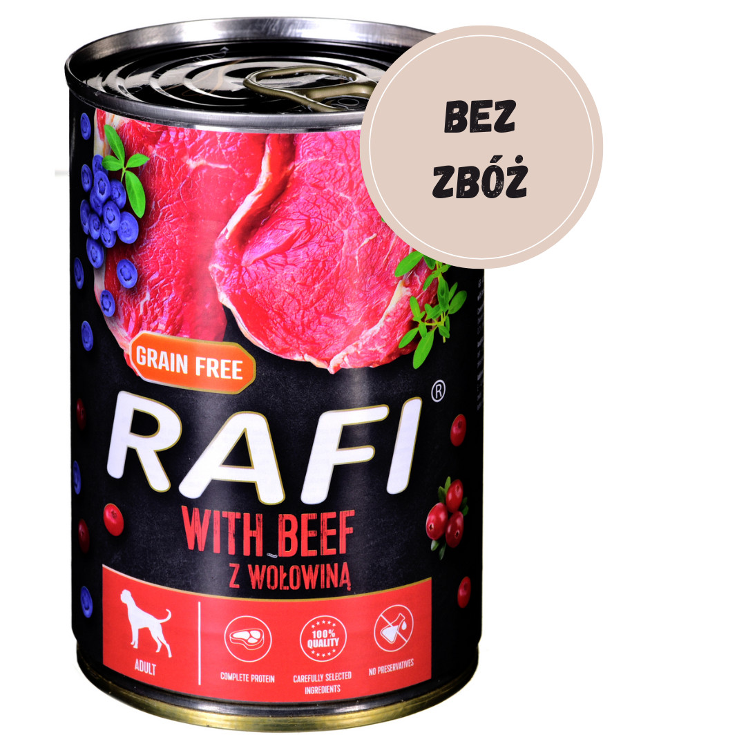 Dolina Noteci Rafi mit Rindfleisch, Preiselbeeren und Heidelbeeren - Nassfutter für Hunde - 400g - foto 2
