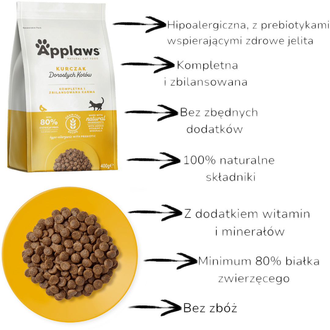 APPLAWS Adult Chicken - trockenfutter für Katzen - 400g - foto 1