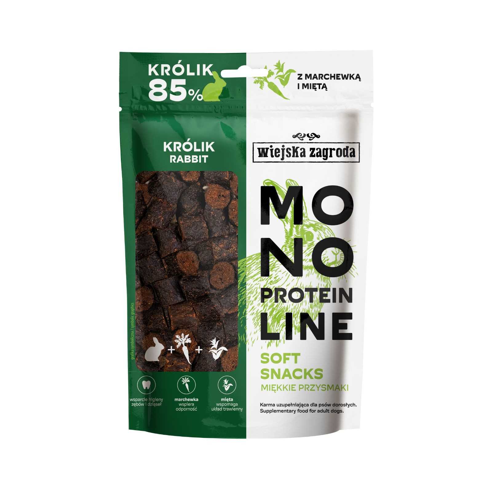WIEJSKA ZAGRODA Monoprotein line Soft snacks Rabbit - leckerli für hunde - 115g - foto 1