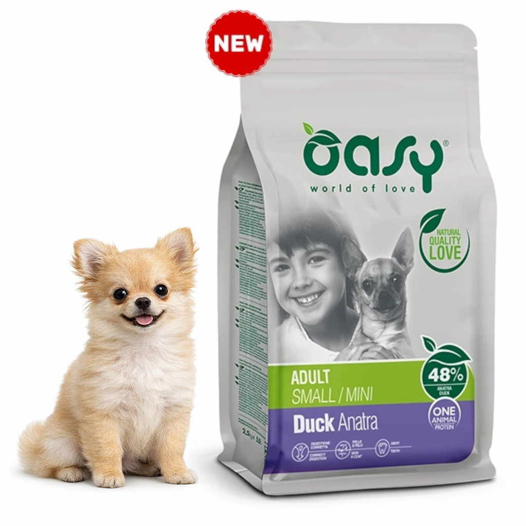 OASY One Animal Protein Adult Small/Mini Duck - trockenfutter für Hunde - 2,5kg - foto 2