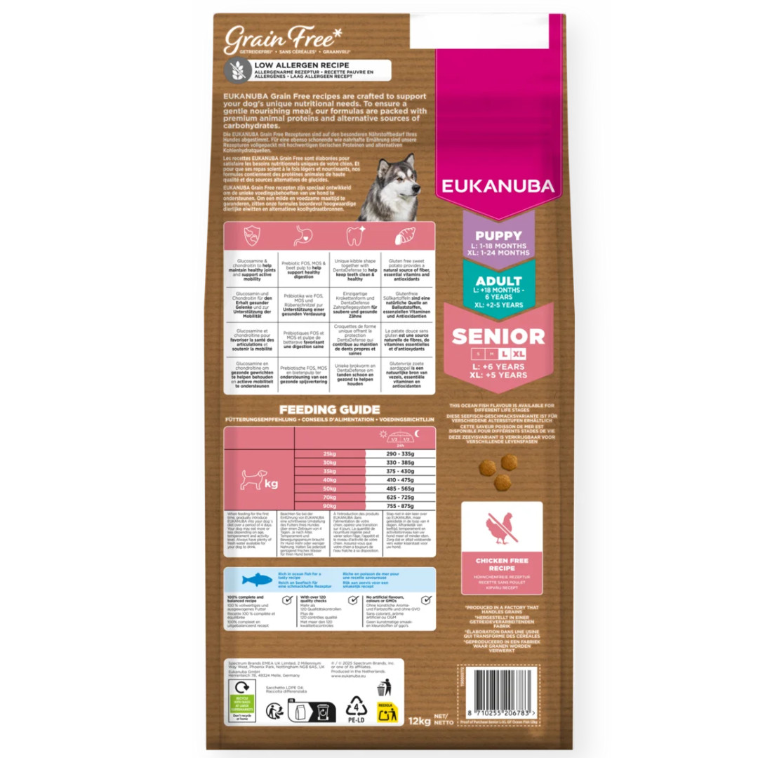 EUKANUBA Grain Free Senior Large Ocean Fish - trockenfutter für Hunde - 12kg - foto 3