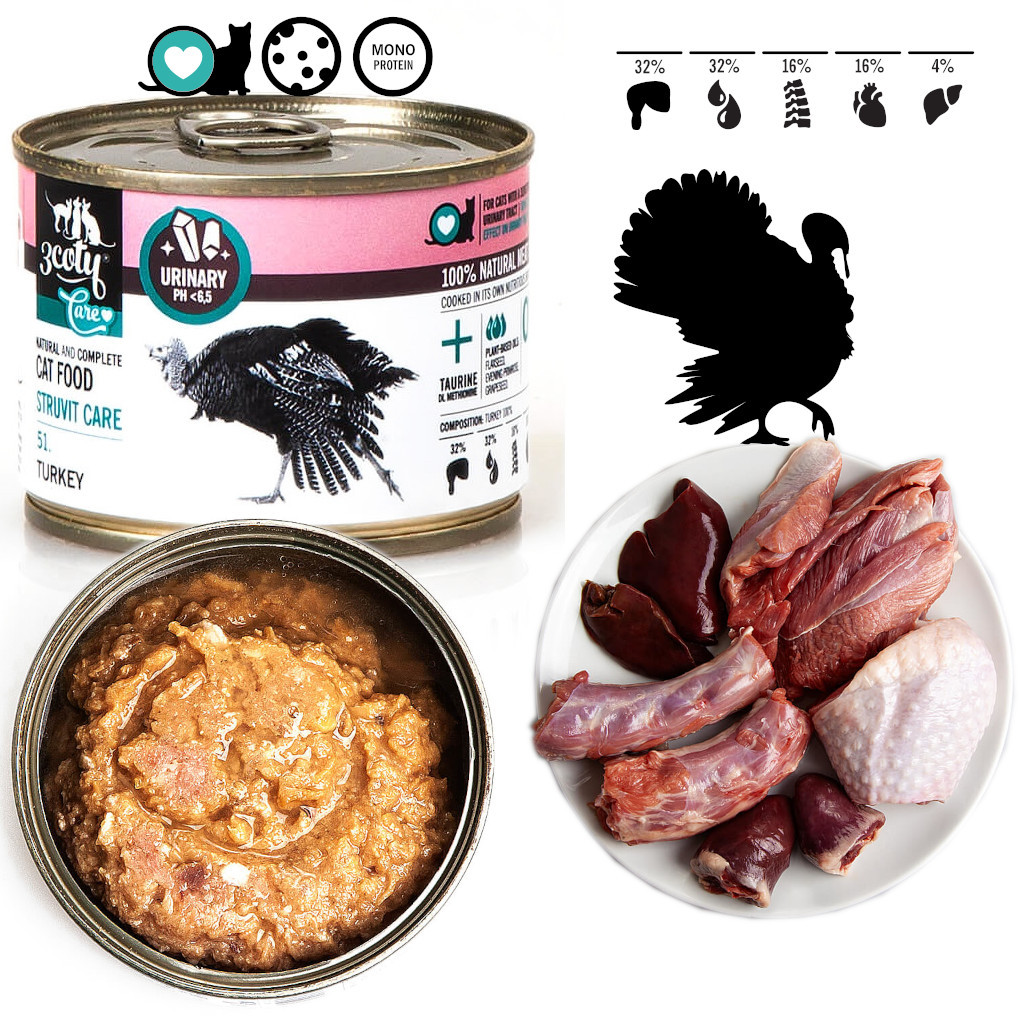 3COTY 51. Turkey Struvite Care - nassfutter für Katzen - 12x180g - foto 1