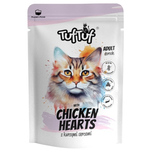 TUF TUF with chicken hearts - nassfutter für Katzen - 100g - foto 1