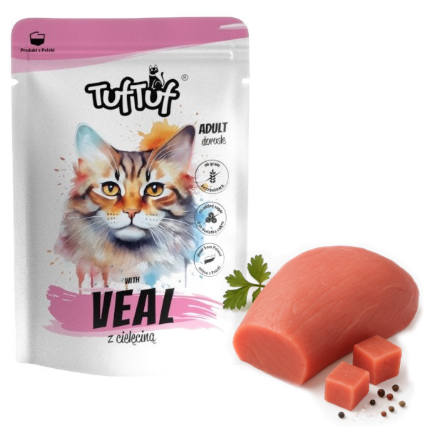 TUF TUF with veal - nassfutter für Katzen - 100g - foto 3