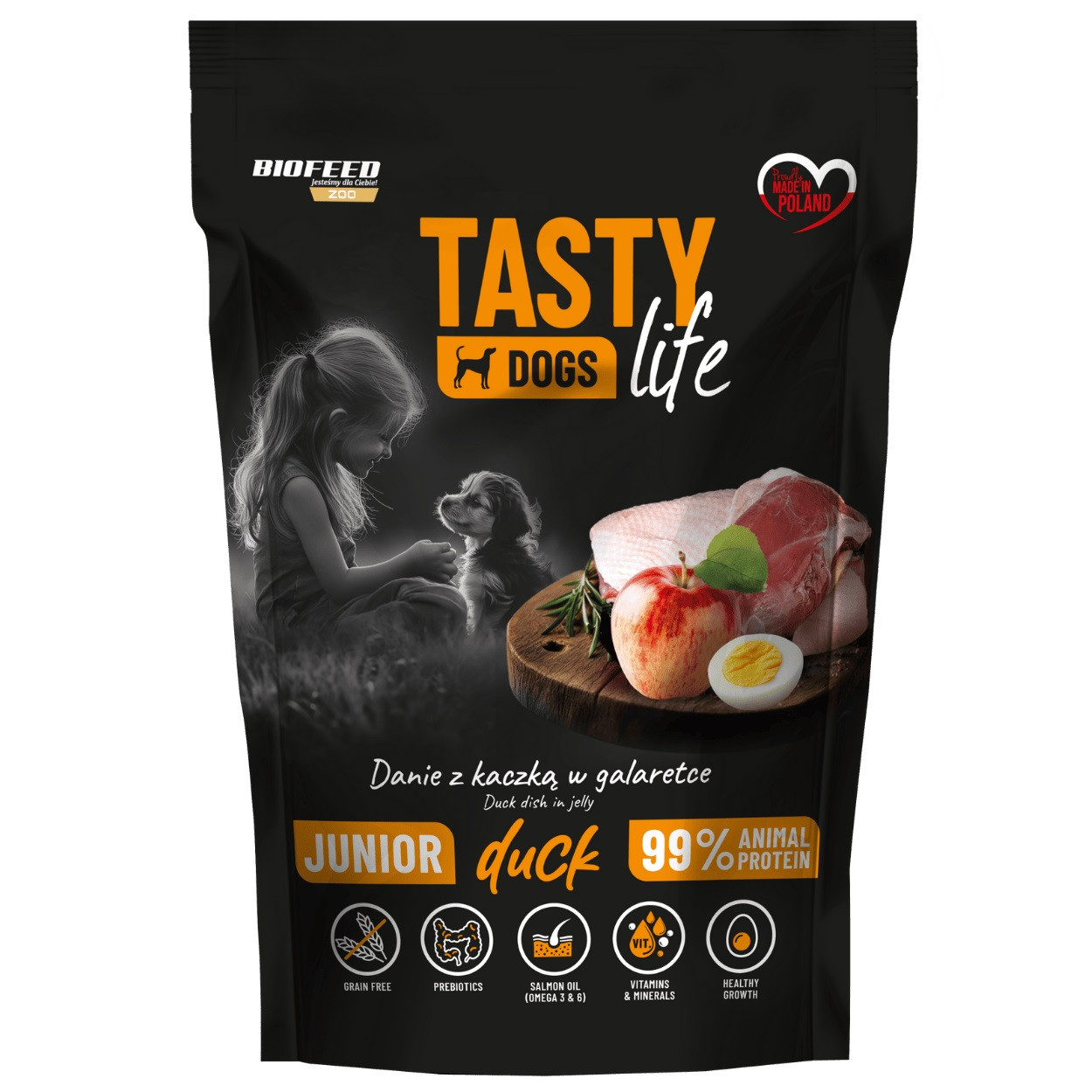 BIOFEED Tasty Dogs Life Junior Duck - Nassfutter für Hunde - 150g - foto 2