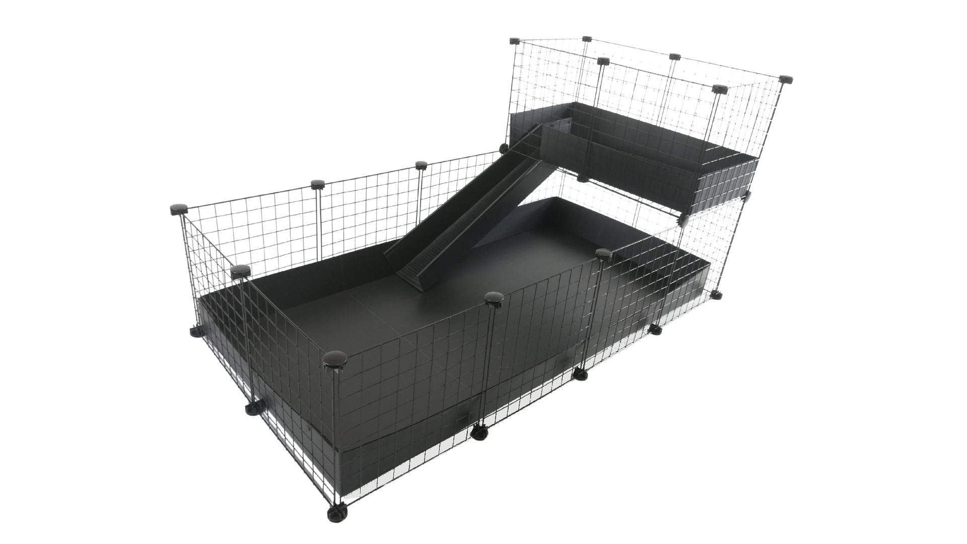 C&C modularer Käfig mit Etage 4x2 + Loft 2x1 + Schwarze Rampe - foto 1