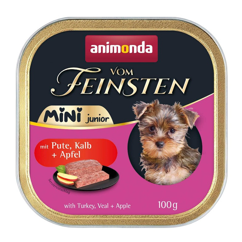 ANIMONDA Vom Feinsten Junior Mini Turkey with veal and apple - Nassfutter für Hunde - 100g - foto 1