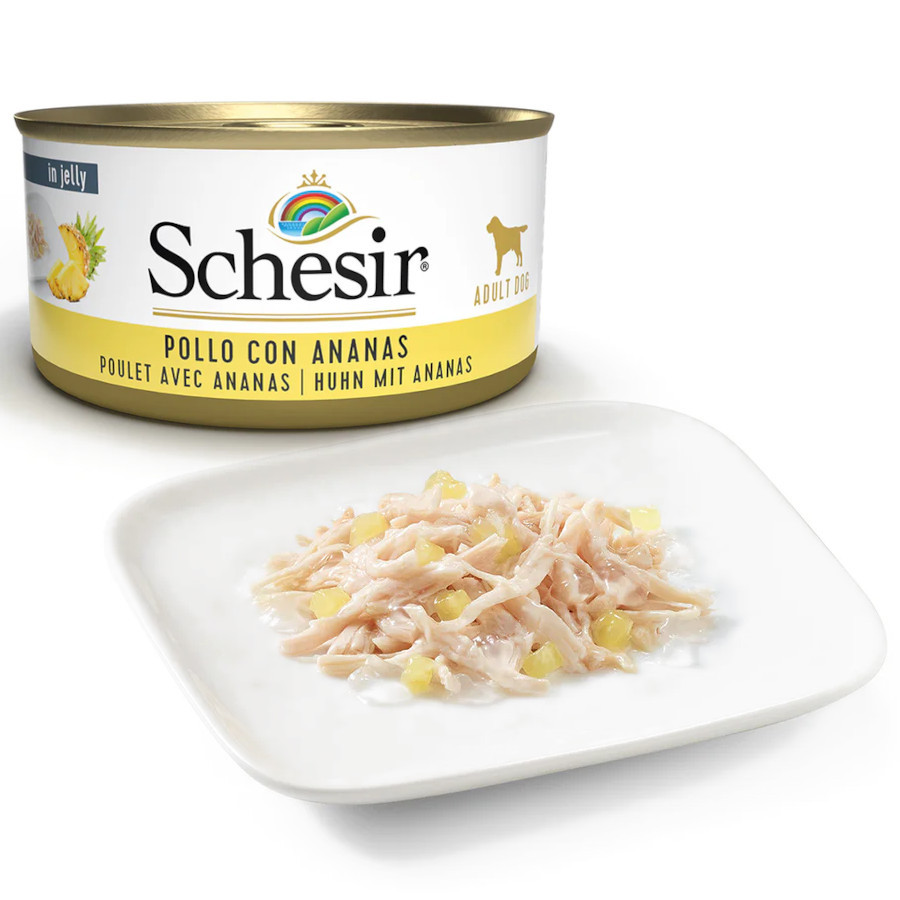 SCHESIR Chicken with pineapple in jelly - Nassfutter für Hunde - 150g - foto 1