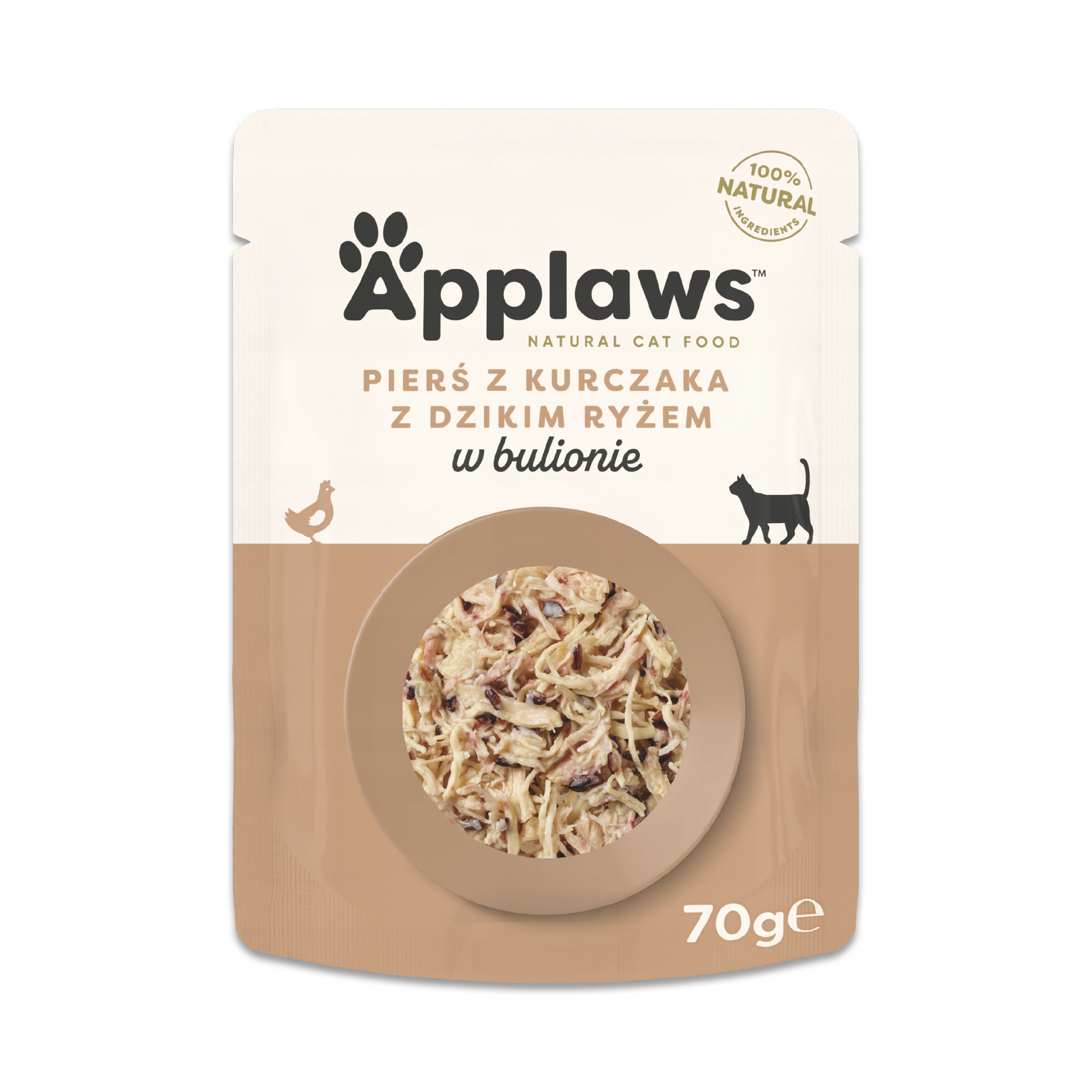 APPLAWS Chicken breast with wild rice in broth - nassfutter für Katzen - 70g - foto 1