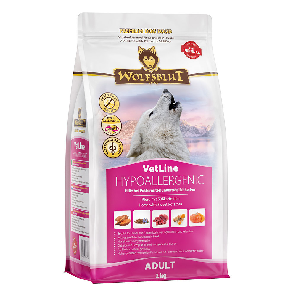 WOLFSBLUT VetLine Hypoallergenic Horse with sweet potatoes - trockenfutter für Hunde - 2kg - foto 2