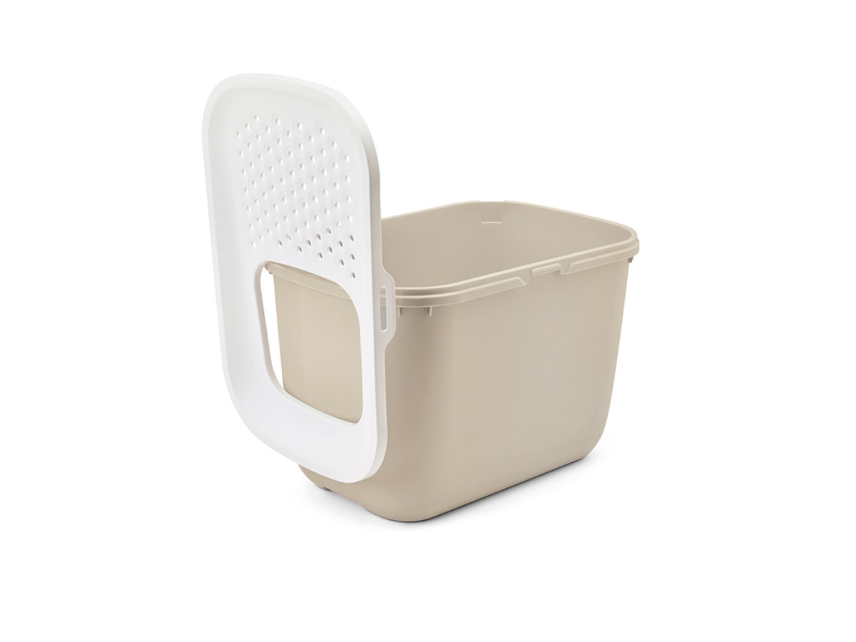 SAVIC HOP Kaffeebraun mit Weißem Deckel – Katzentoilette – 58,5x39x39,5 cm – 1 Stk. - foto 2
