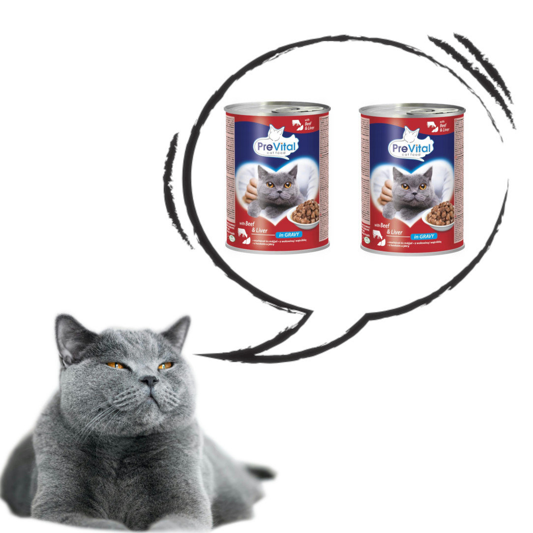PREVITAL Beef with liver in gravy - nassfutter für Katzen - 2x415g - foto 1