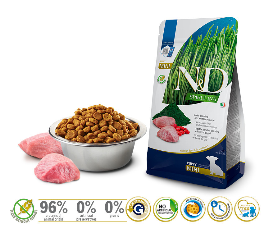 FARMINA N&D Spirulina Lamb Puppy Mini - Trockenfutter für Hunde - 2 kg - foto 1