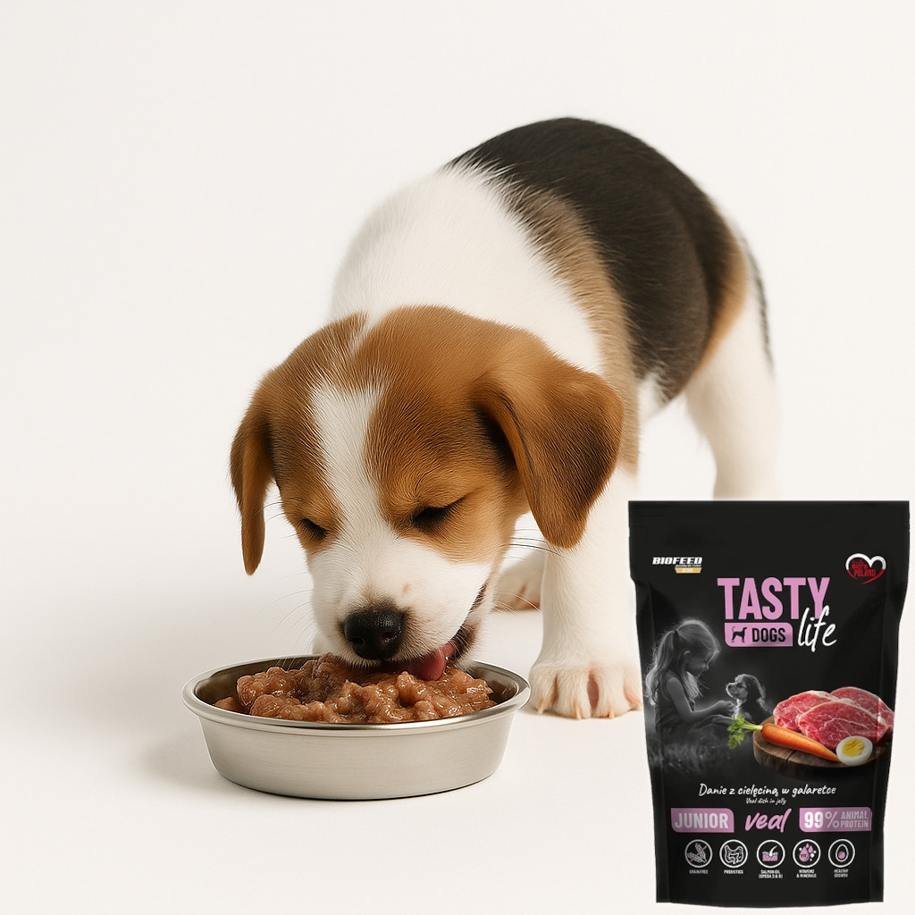 BIOFEED Tasty Dogs Life Junior Veal - Nassfutter für Hunde - 500g - foto 5