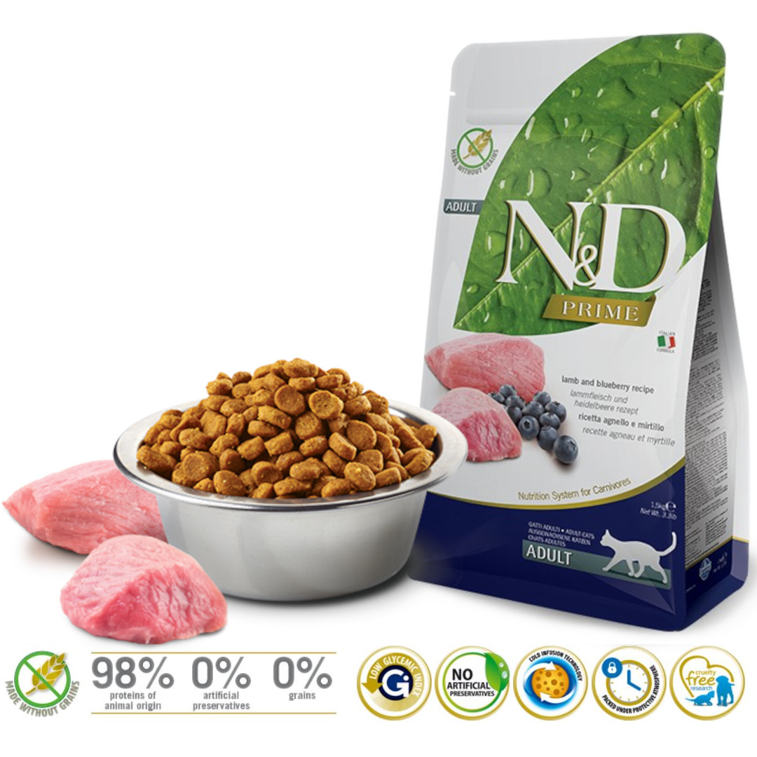FARMINA N&D Prime Lamb & Blueberry - Trockenfutter für Katzen - 1,5kg - foto 1