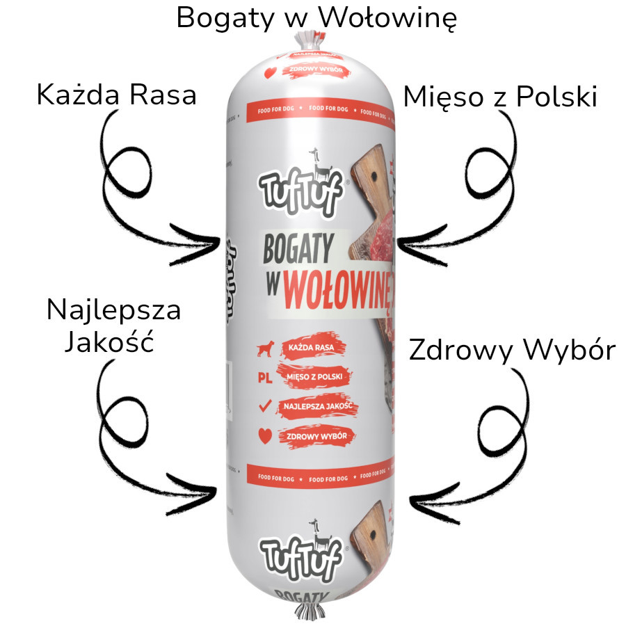 TUF TUF Beef Bar - Nassfutter für Hunde - 12x900g - foto 2