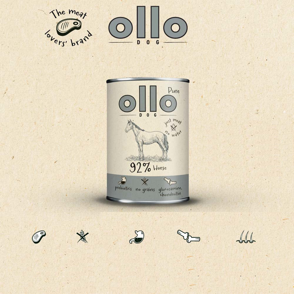 OLLO Pure Pferd - Nassfutter für Hunde - 400g - foto 2