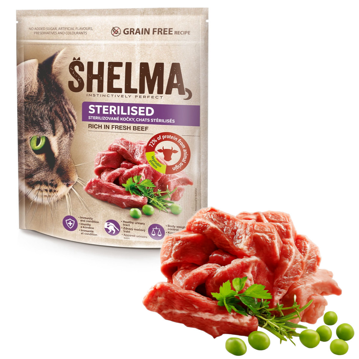 SHELMA Sterilised Rich in beef - trockenfutter für Katzen - 750g - foto 9