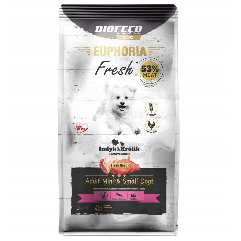 BIOFEED Euphoria Fresh Adult Turkey with rabbit XS/S - trockenfutter für Hunde - 500g - foto 2