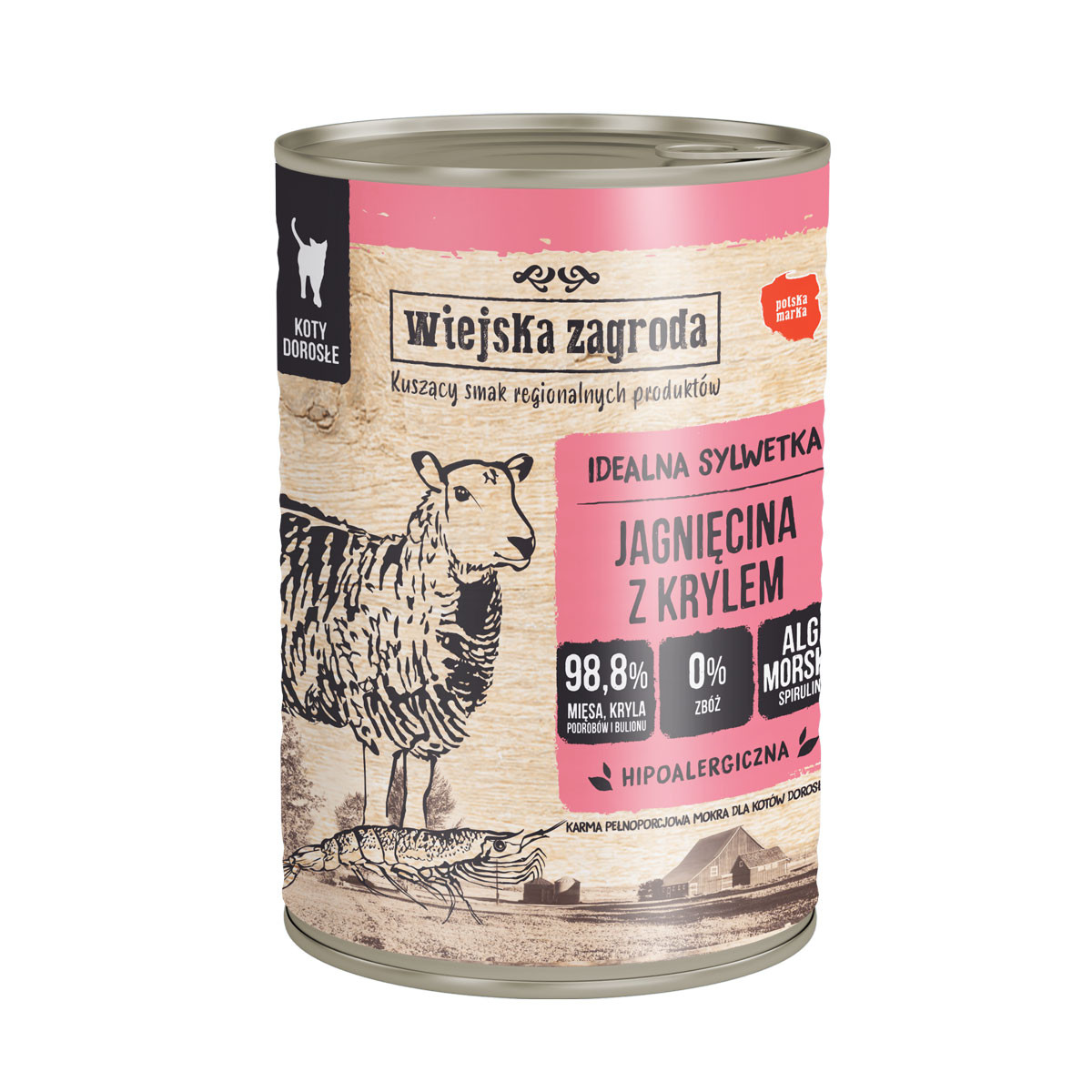 WIEJSKA ZAGRODA Lamm mit Krill - Nassfutter für Katzen - 6x400g - foto 1