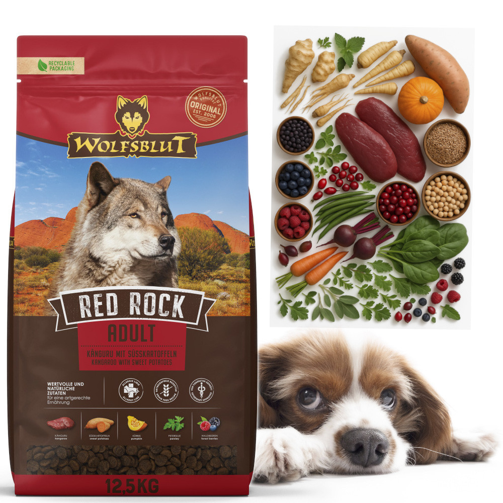 WOLFSBLUT Red Rock Kangaroo with sweet potatoes - trockenfutter für Hunde - 12,5kg - foto 4