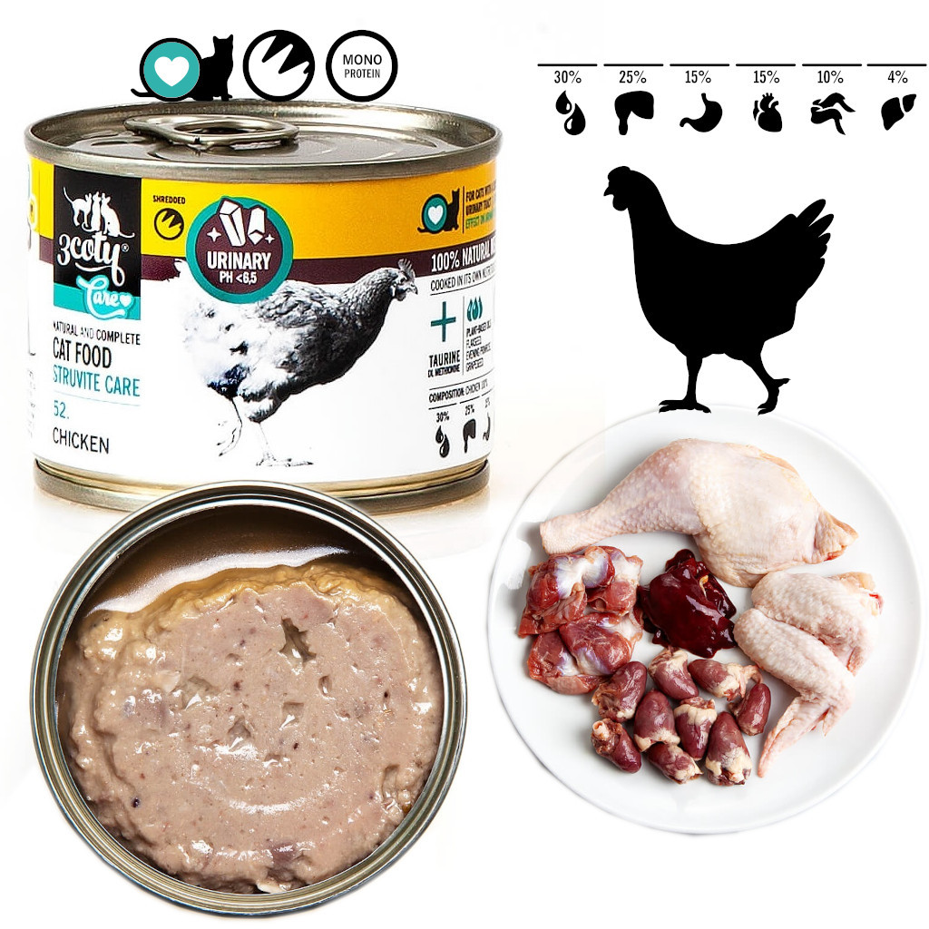 3COTY 52. Chicken Struvite Care - nassfutter für Katzen - 180g - foto 2