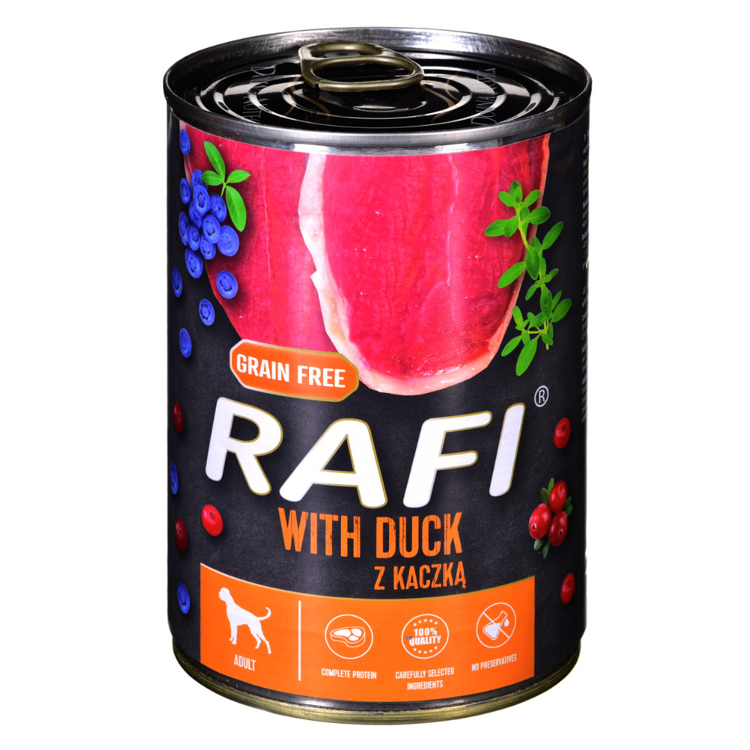Dolina Noteci RAFI Ente, Blaubeere, Cranberry - Nasses Hundefutter 400 g - foto 1