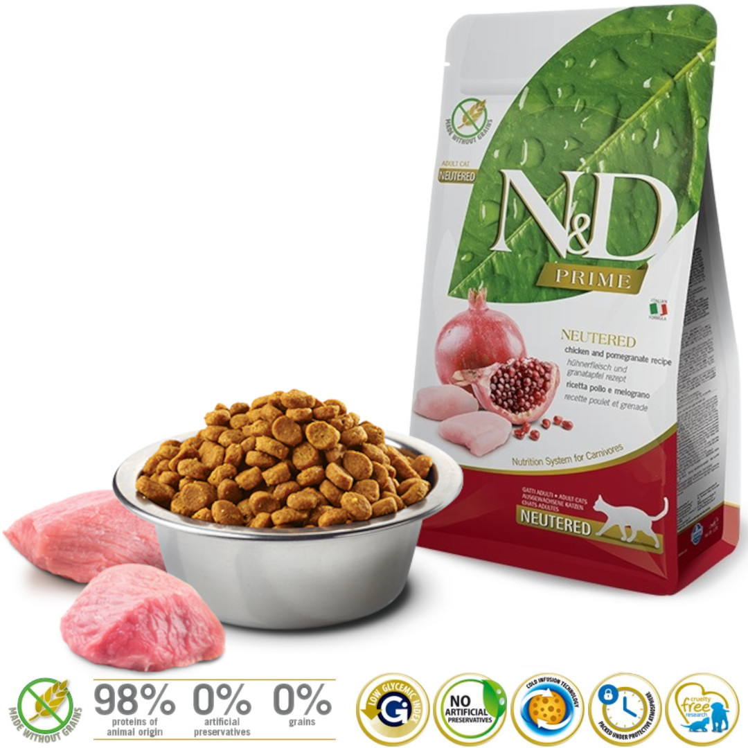 FARMINA N&D Prime Neutered Chicken&Pomegranate Adult - Trockenfutter für Katzen - 5 kg - foto 1