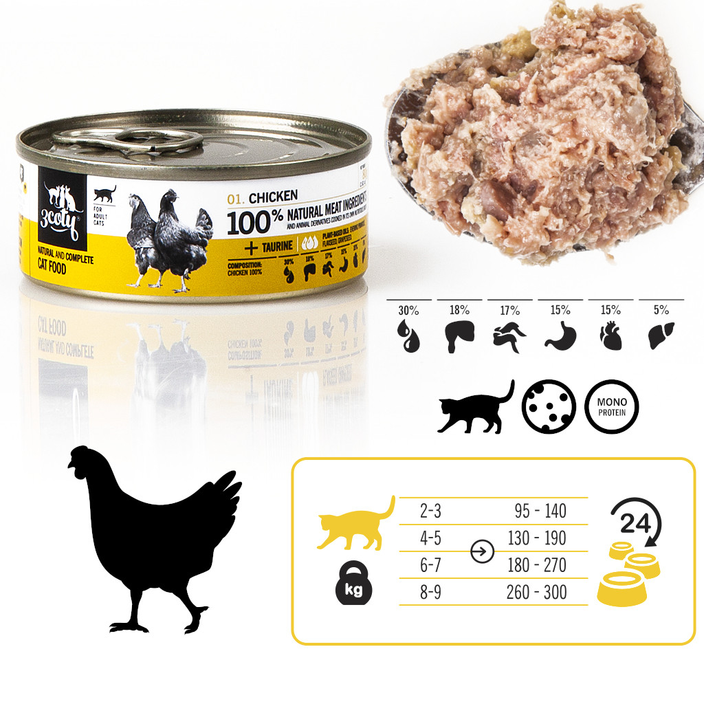 3COTY Chicken - nassfutter für Katzen - 80g - foto 2
