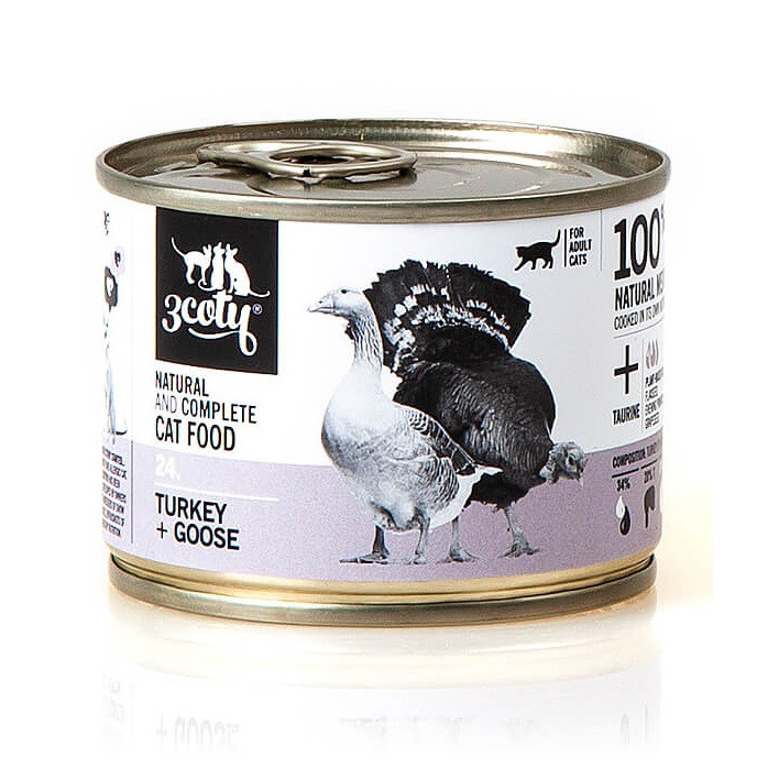 3COTY 24. Turkey and goose - nassfutter für Katzen - 6x180g - foto 6