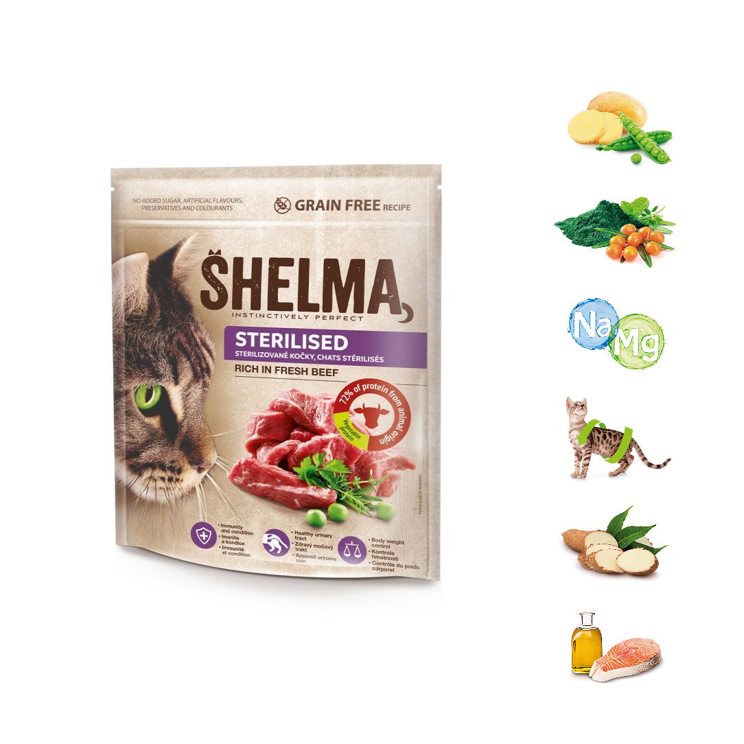 SHELMA Sterilised Beef - trockenfutter für Katzen - 1,4kg - foto 9
