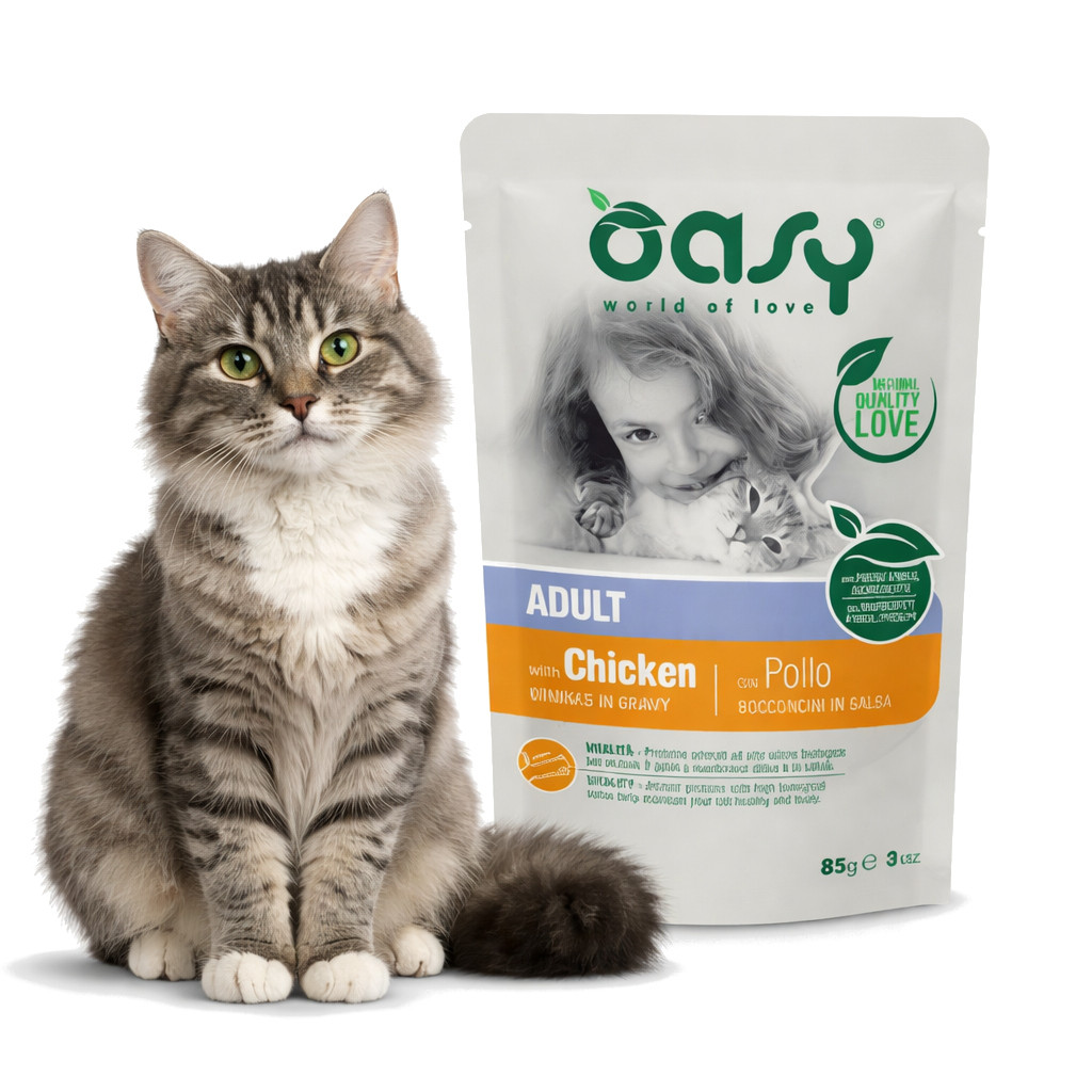 OASY Chunks in gravy Chicken - nassfutter für Katzen - 85g - foto 2
