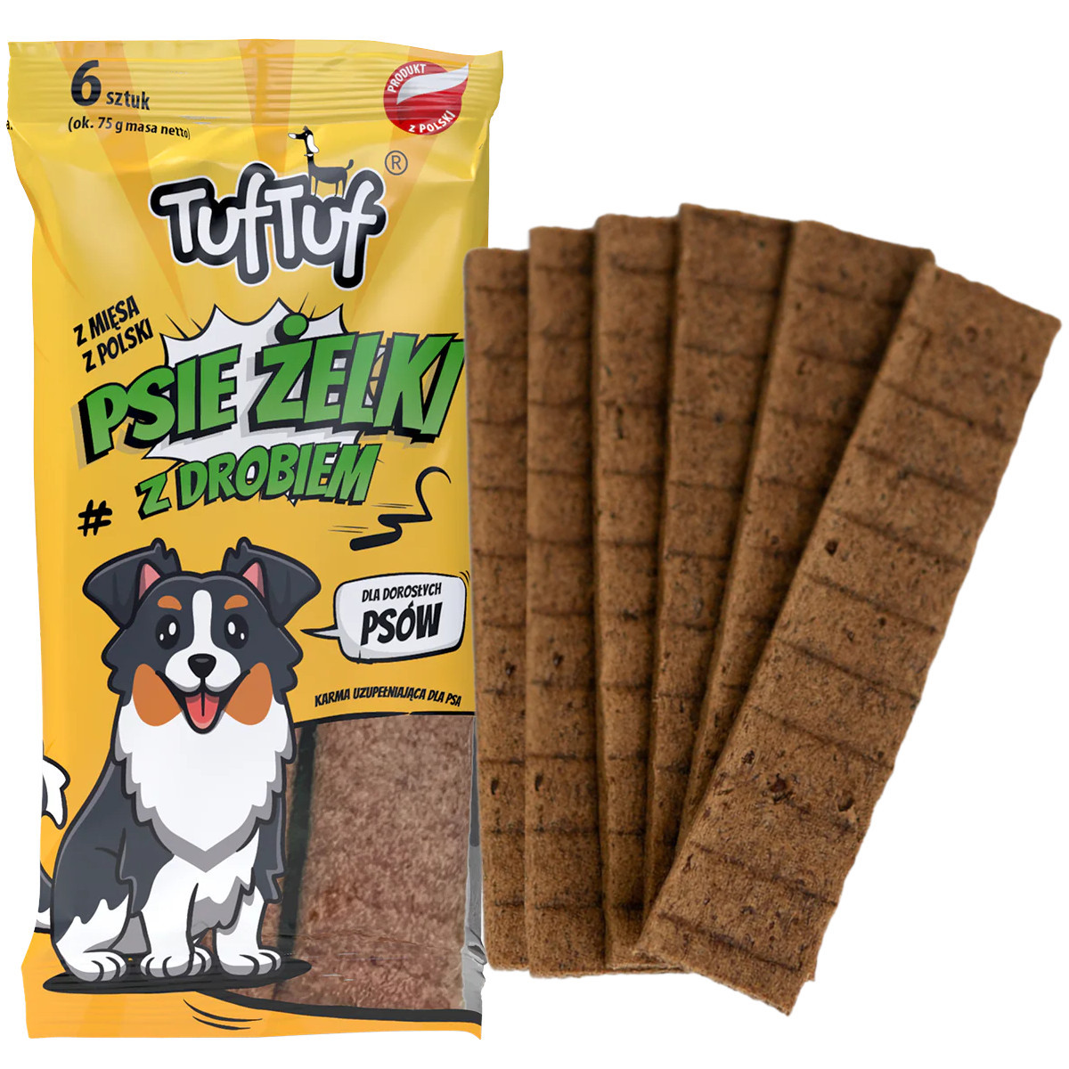 TUF TUF Hundegelee – Streifen MIX 3 Geschmacksrichtungen – Leckerli für Hunde – 12x75g - foto 1