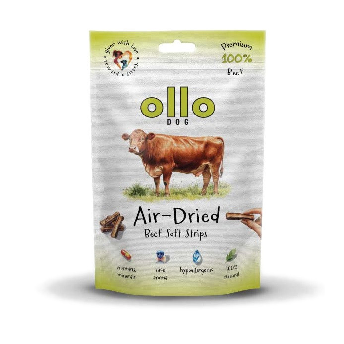 OLLO Air-Dried Beef strips - leckerli für hunde - 80g - foto 1