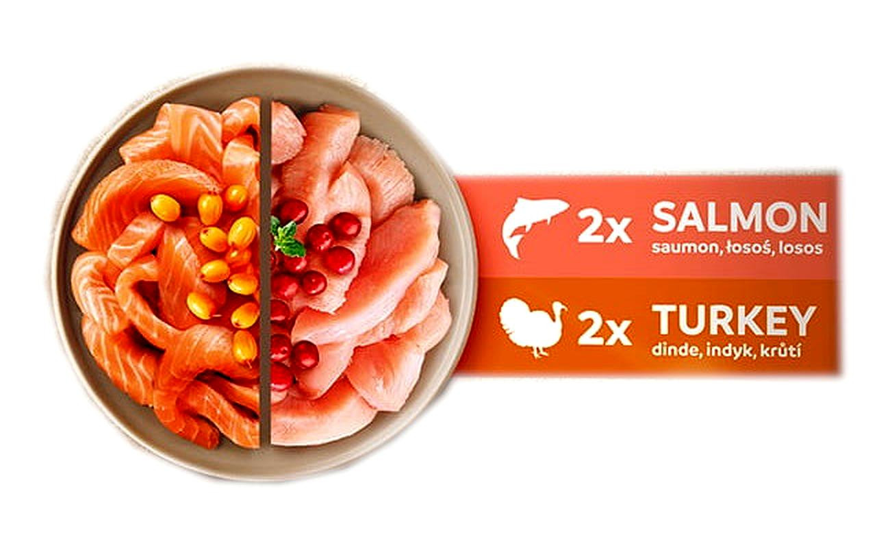 SHELMA Kitten with salmon and turkey in sauce - nassfutter für Katzen - 4x85g - foto 2