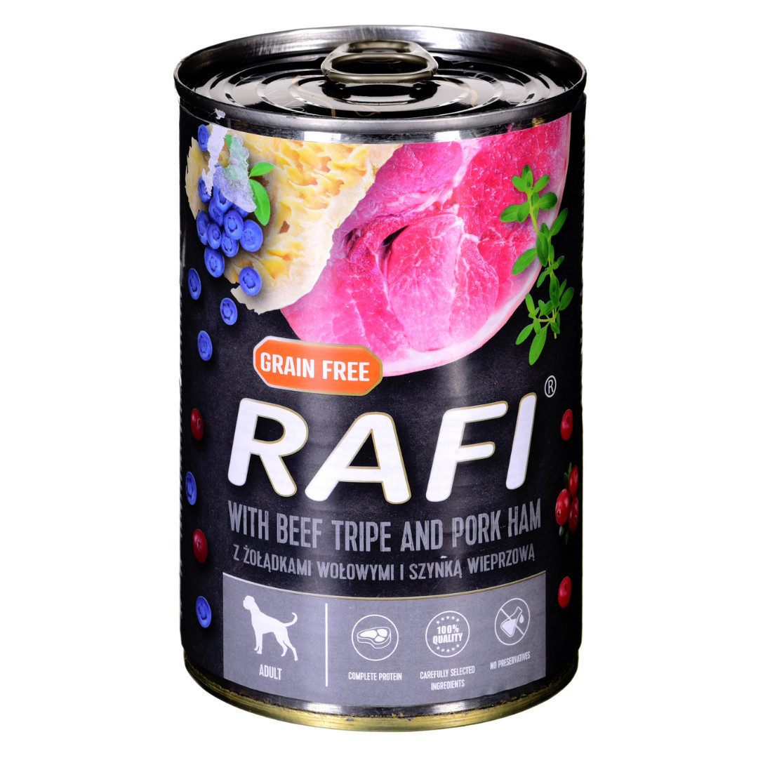 Dolina Noteci Rafi Rindermagen mit Schinken - Nassfutter für Hunde - 400g - foto 1