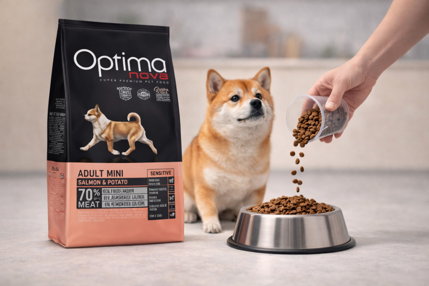 OPTIMANOVA Adult Mini Sensitive Salmon & Potato - trockenfutter für Hunde - 2kg - foto 2