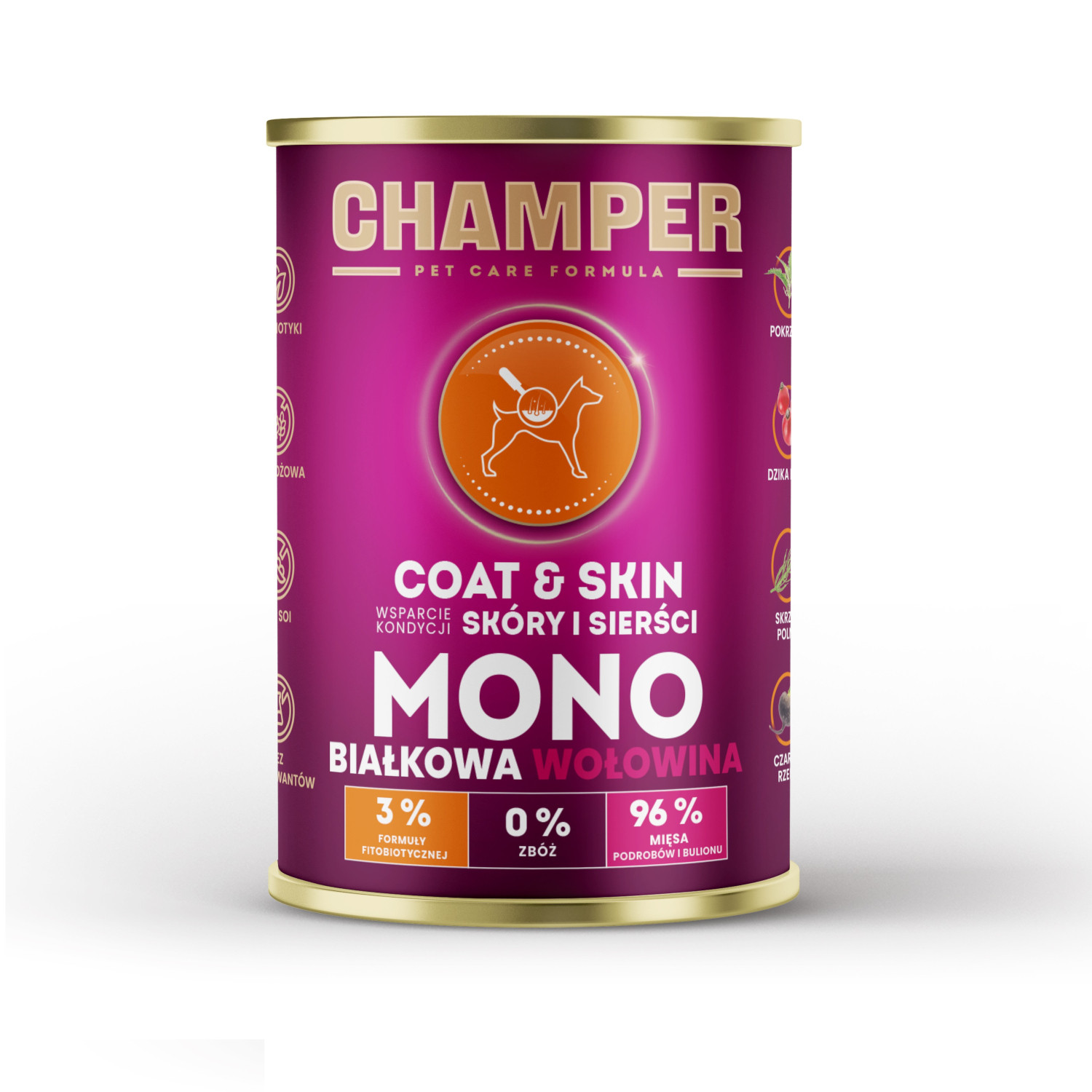 CHAMPER Coat & Skin Monoprotein Beef - Nassfutter für Hunde - 400g - foto 2