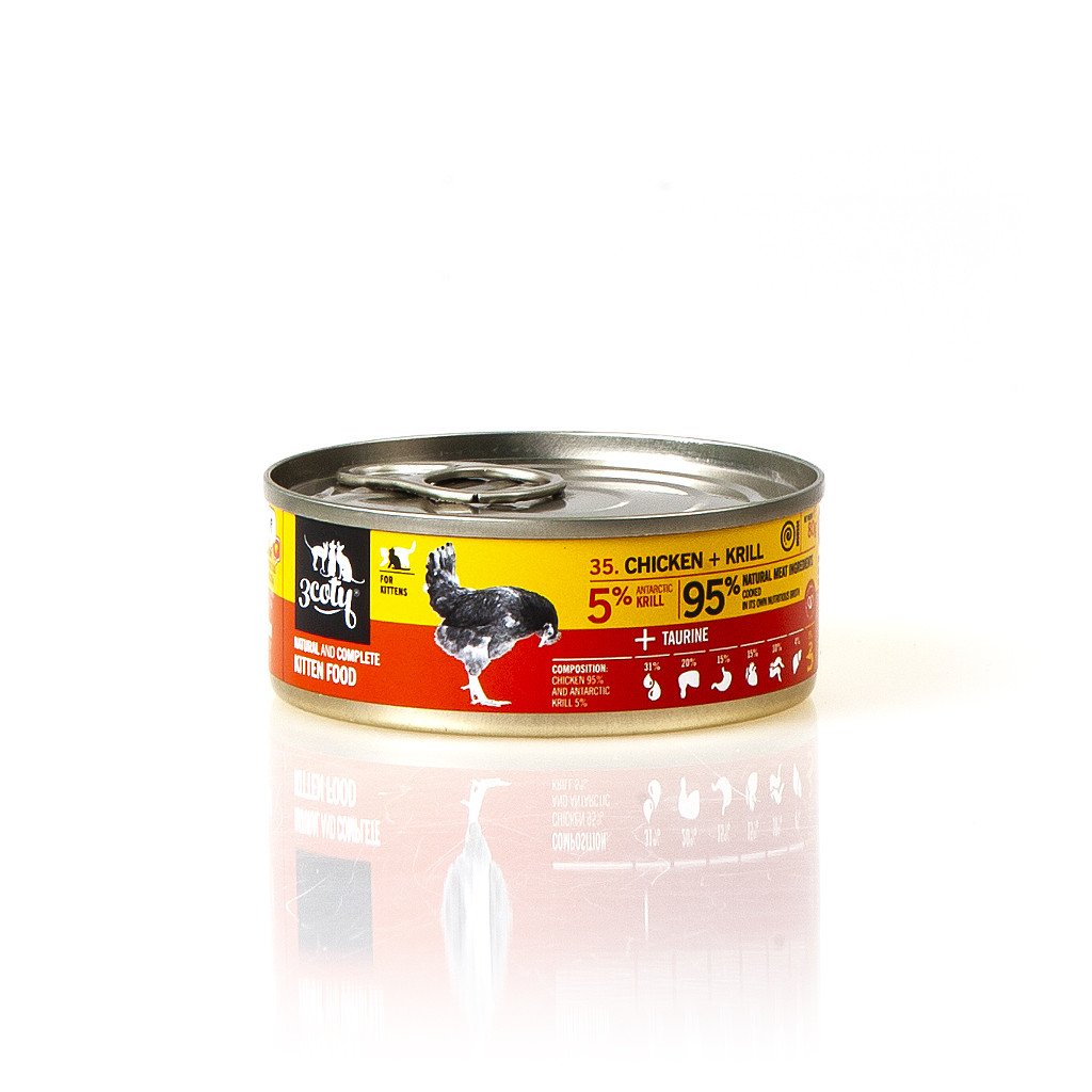 3COTY Chicken with krill For kittens - nassfutter für Katzen - 80g - foto 1