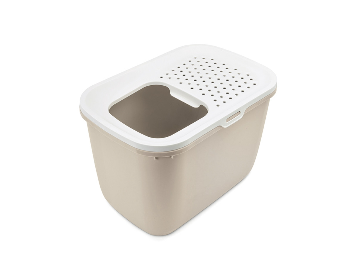 SAVIC HOP Kaffeebraun mit Weißem Deckel – Katzentoilette – 58,5x39x39,5 cm – 1 Stk. - foto 1