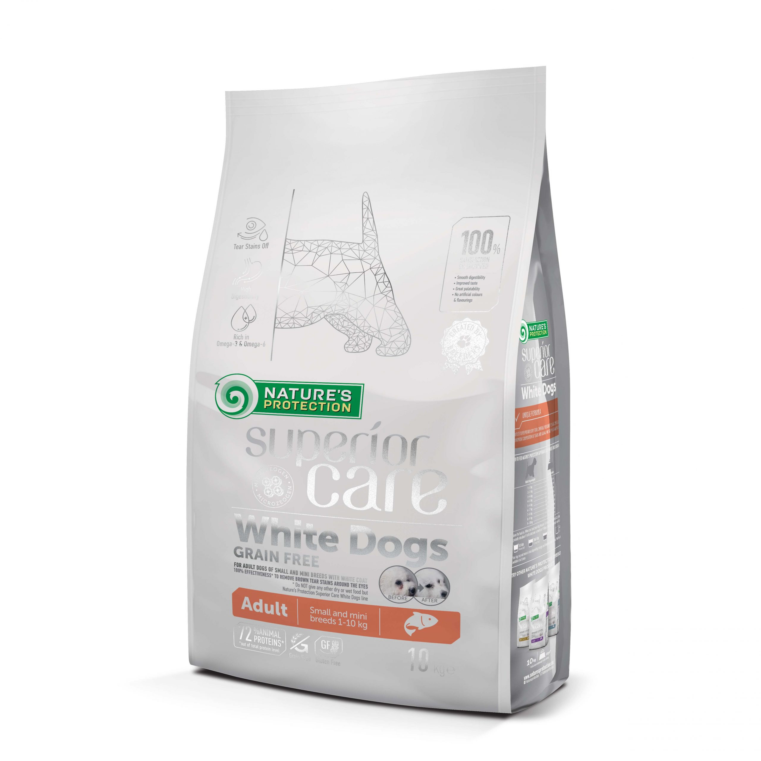 NATURE'S PROTECTION Superior Care White Dogs Grain Free Adult Small Białoryba – Trockenfutter für Hunde – 1,5 kg - foto 1