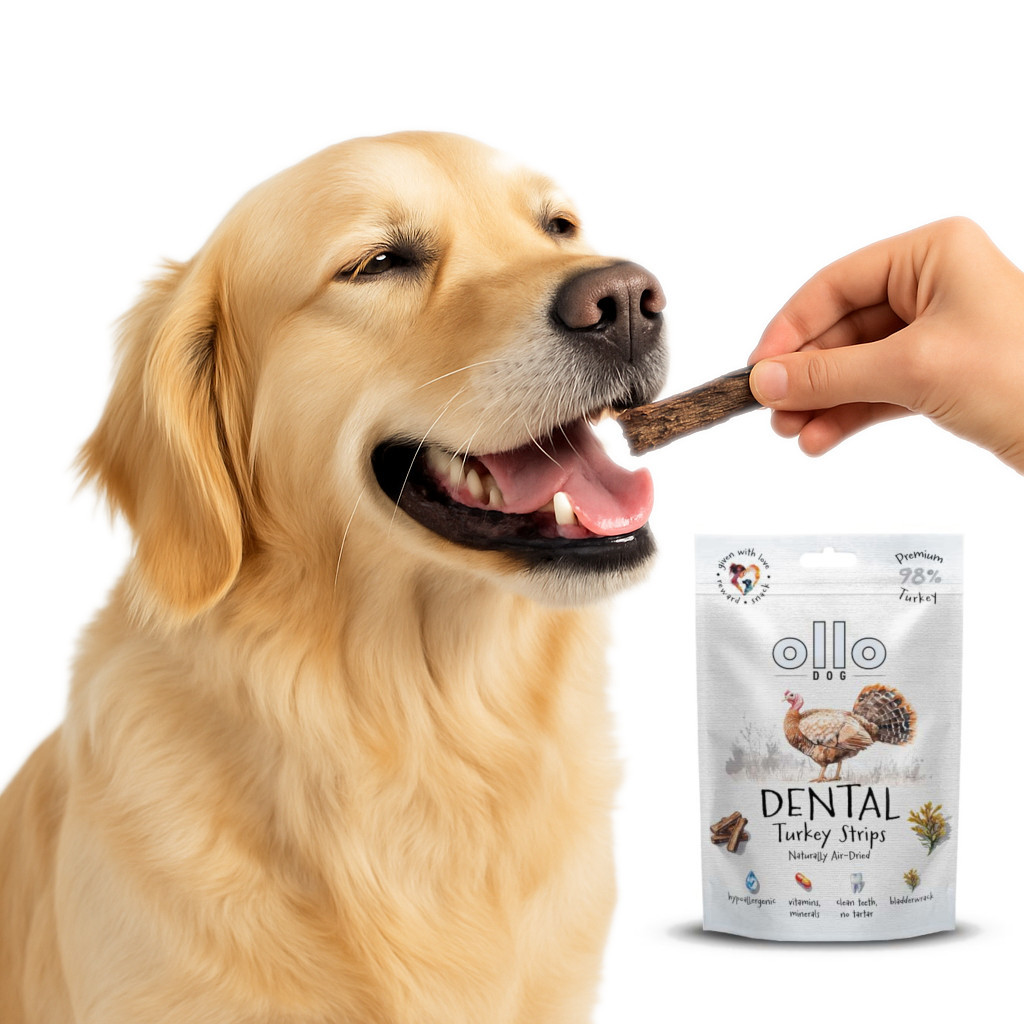 OLLO Air Dried Dental Turkey Strips - leckerli für hunde - 80g - foto 4