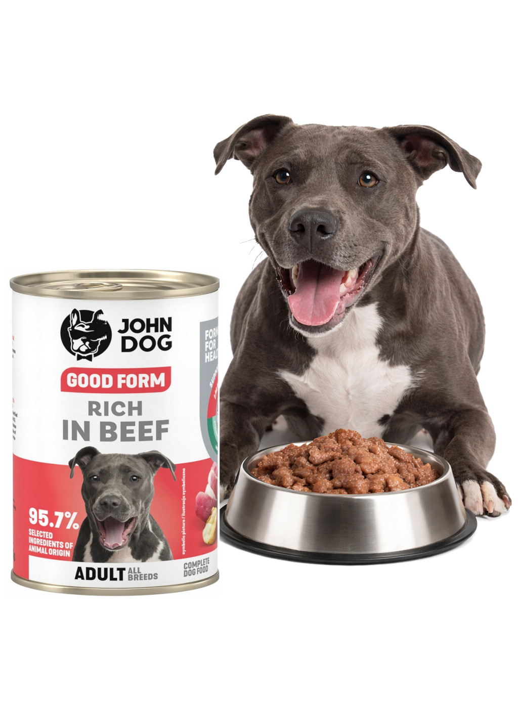 JOHN DOG Good form Rich in beef - Nassfutter für Hunde - 400g - foto 3