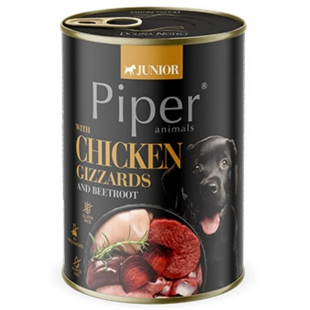 DOLINA NOTECI Piper Junior Chicken gizzards with beetroot - Nassfutter für Hunde - 400g - foto 1