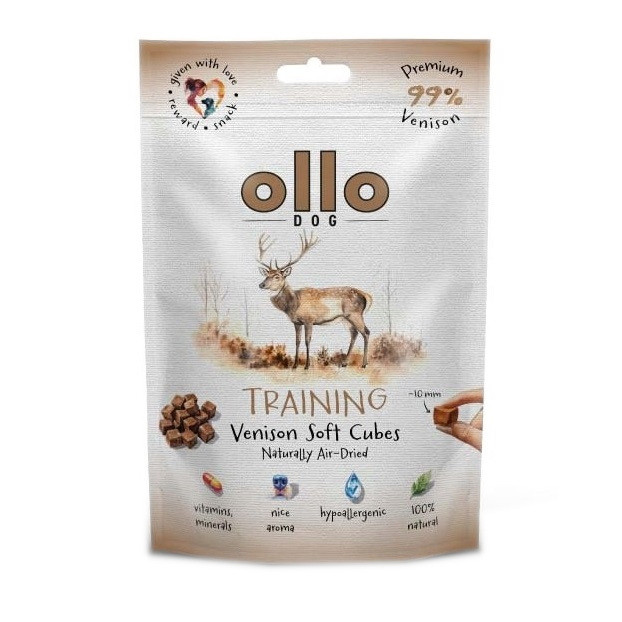 OLLO Air Dried Training Venison Cubes - leckerli für hunde - 80g - foto 1