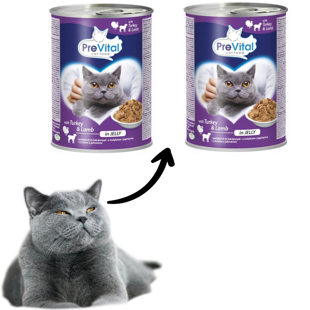 PREVITAL Turkey with lamb in jelly - nassfutter für Katzen - 2x415g - foto 1
