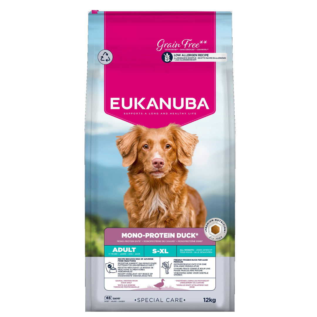EUKANUBA Special Care Mono-Protein Adult, Ente – Trockenfutter für Hunde – 12kg - foto 1